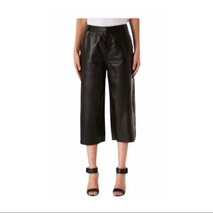 TOPSHOP Vegan Leather Culottes Black Wide Leg